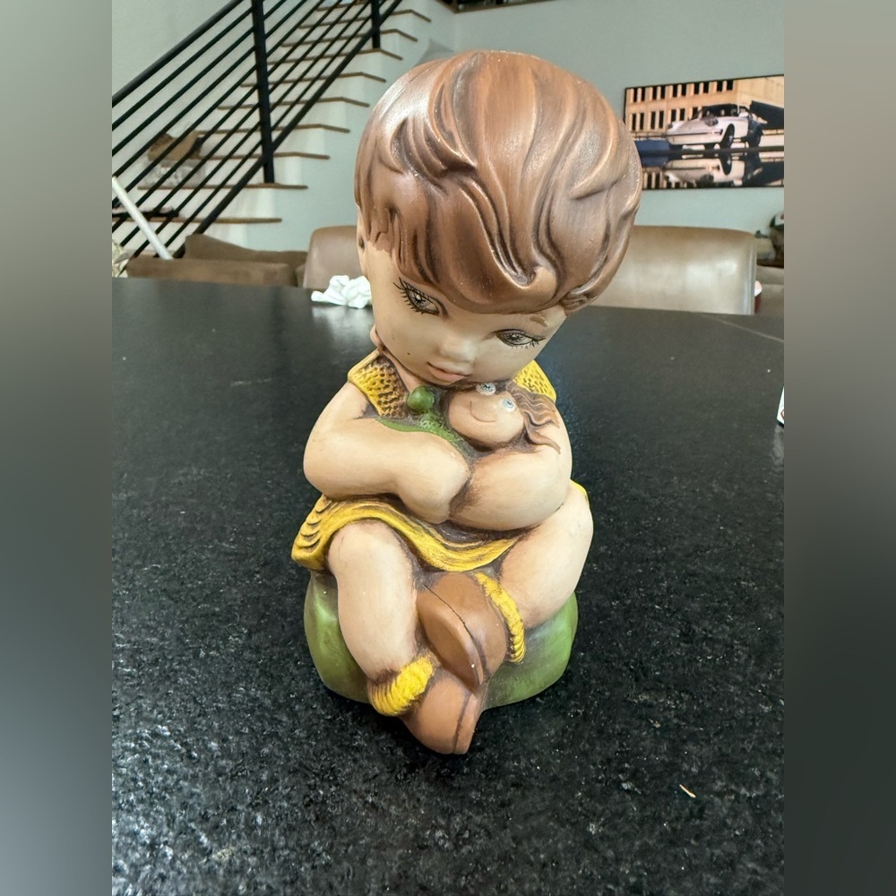 Vintage Gare 1969 Barbara Baldwin Girl With Doll Ceramic Figurine Paula β71 - Picture 2 of 13